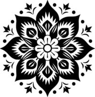 mandala - Preto e branco isolado ícone - vetor ilustração