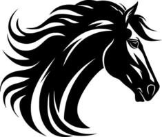 cavalo - Preto e branco isolado ícone - vetor ilustração