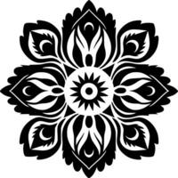 mandala - Preto e branco isolado ícone - vetor ilustração