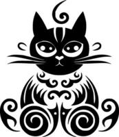 gato, Preto e branco vetor ilustração