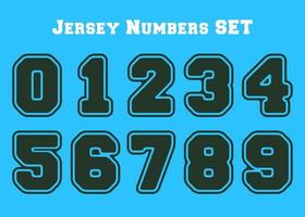 conjunto de números de faculdade, pacote de números de esporte em jersey. ilustração vetorial. vetor