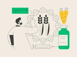 geneticamente modificado alimentos abstrato conceito vetor ilustração.