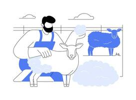 ovelha lã Produção isolado desenho animado vetor ilustrações.