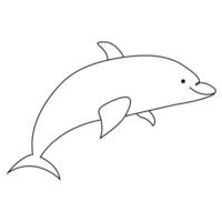 simples golfinho contínuo solteiro linha arte desenhando esboço vetor ilustração