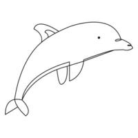 simples golfinho contínuo solteiro linha arte desenhando esboço vetor ilustração
