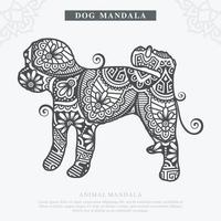 vetor de mandala de cão. elementos decorativos vintage. padrão oriental, ilustração vetorial.