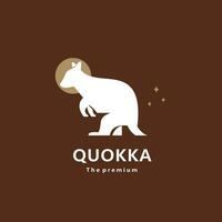 animal quokka natural logotipo vetor ícone silhueta retro hipster