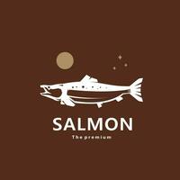 animal salmão natural logotipo vetor ícone silhueta retro hipster