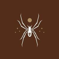 animal aranha natural logotipo vetor ícone silhueta retro hipster