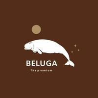 animal beluga natural logotipo vetor ícone silhueta retro hipster