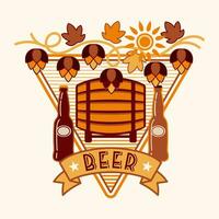 Cerveja triangular logotipo dentro simples geométrico estilo com barril, Cerveja garrafas, pulo cones. ícones, geométrico formas. Boa para marca, decoração do Comida pacote, cobrir projeto, decorativo impressões vetor