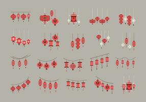 chinês Novo ano lanterna elemento conjunto vetor
