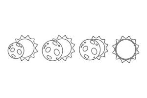 solar eclipse esboço infográficos dentro plano desenho animado estilo vetor