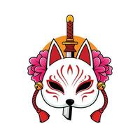 japonês kitsune Raposa mascarar Prêmio vetor