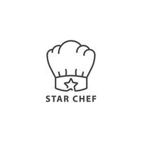 Estrela chefe de cozinha, Comida , restaurante. vetor logotipo ícone modelo