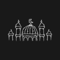 Ramadã bandeira vetor ilustração mesquita às noite