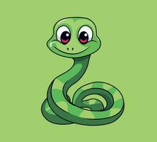 verde serpente desenho animado ilustração vetor