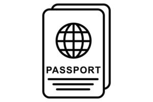 Passaporte ícone. ícone relacionado para primário viagem documento. linha ícone estilo. elemento ilustração vetor