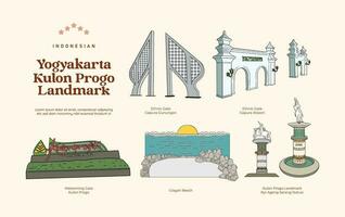 isolado Indonésia yogyakarta kulon progo cultura ilustração vetor