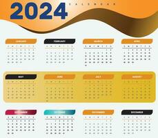 2024 Novo ano calendário modelo livre para nos vetor