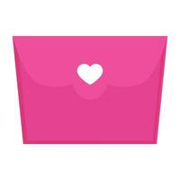Rosa envelopes com coração em branco fundo vetor