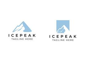 gelo pico montar pedra montanha aventura logotipo Projeto. minimalista montar gelo pico logotipo vetor