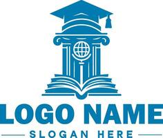 Educação logotipo para escola, faculdade, universidade, instituto e ícone símbolo limpar \ limpo plano moderno minimalista logotipo Projeto editável vetor