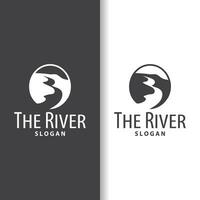 rio logotipo, riachos, simples silhueta inspiração Projeto rio fluxo ilustração modelo vetor