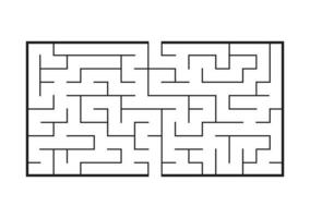 labirinto retangular preto. jogo para crianças. quebra-cabeça para crianças. enigma do labirinto. ilustração em vetor plana isolada no fundo branco.