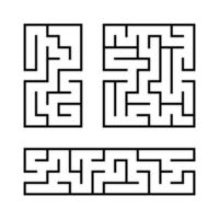 um conjunto de labirintos. jogo para crianças. quebra-cabeça para crianças. enigma do labirinto. ilustração vetorial.