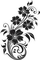 místico floral fusão mão rendido Preto vetor ícone chique noir flores feito à mão vetor logotipo Projeto