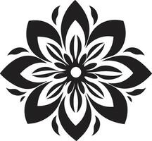 moderno floral abstração lustroso Preto ícone artístico pétala silhueta simples vetor logotipo