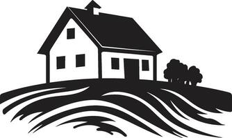 rural habitação impressão casa de fazenda Projeto vetor ícone pastoral herdade símbolo agricultores casa vetor logotipo
