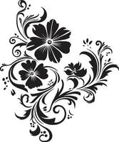 radiante feito à mão videiras icônico logotipo símbolo caprichoso floral elegância mão desenhado vetor ícone