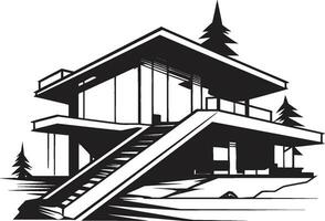elegante habitat símbolo à moda casa Projeto vetor ícone lustroso vivo visão moderno casa idéia vetor emblema