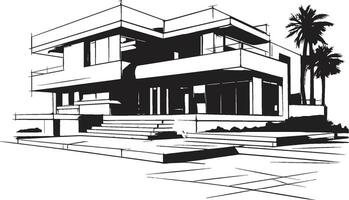 contemporâneo villa ícone emblemático estrutura dentro vetor Projeto villa Projeto projeto contemporâneo arquitetura dentro vetor ícone