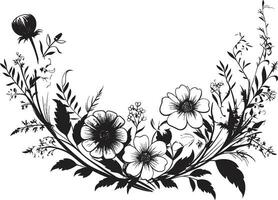 artístico noir pétala elegância ornamentado convite acentos chique coberto flora deleite noir emblemático vetores