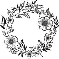 artístico guirlanda detalhe elegante vetor elemento minimalista Casamento florais Preto icônico emblema
