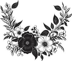 noir pétala valsa feito à mão floral icônico desenhos etéreo coberto orquídeas noir logotipo vetor crônicas