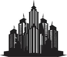 linha da cidade torre impressão vários andares paisagem urbana vetor logotipo Horizonte vários andares projeto urbano construção dentro vetor ícone Projeto