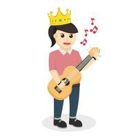 moderno Princesa cantando com guitarra vetor