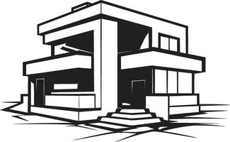 elegante residência símbolo à moda casa idéia vetor ícone contemporâneo morada emblema moderno casa Projeto vetor ícone