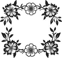 elegância dentro azulejos geométrico floral ícone abstrato pétala padrões Preto logotipo com florais vetor