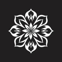 moderno floral esboço simples mão desenhado emblema artístico pétala silhueta Preto vetor emblema