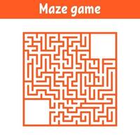 labirinto quadrado colorido. jogo para crianças. quebra-cabeça para crianças. enigma do labirinto. ilustração vetorial plana. vetor