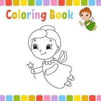 livro de colorir para crianças. personagem alegre. ilustração em vetor plana isolada simples no estilo bonito dos desenhos animados.