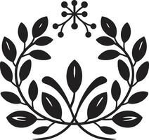 noir Flor devaneio grafite mão desenhado logotipo esboços caprichoso coberto flora temperamental Preto icônico crônicas vetor