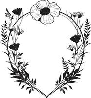 gracioso noir Flor esboço minimalista ícone simples botânico silhuetas icônico vetor logotipo