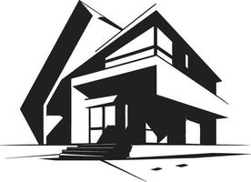 futurista habitação emblema arquitetura idéia vetor Projeto arquitetônico inovação casa idéia vetor emblema