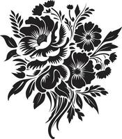 intrincado Flor conjunto Preto ramalhete ícone caprichoso ramalhete mistura decorativo Preto emblema vetor